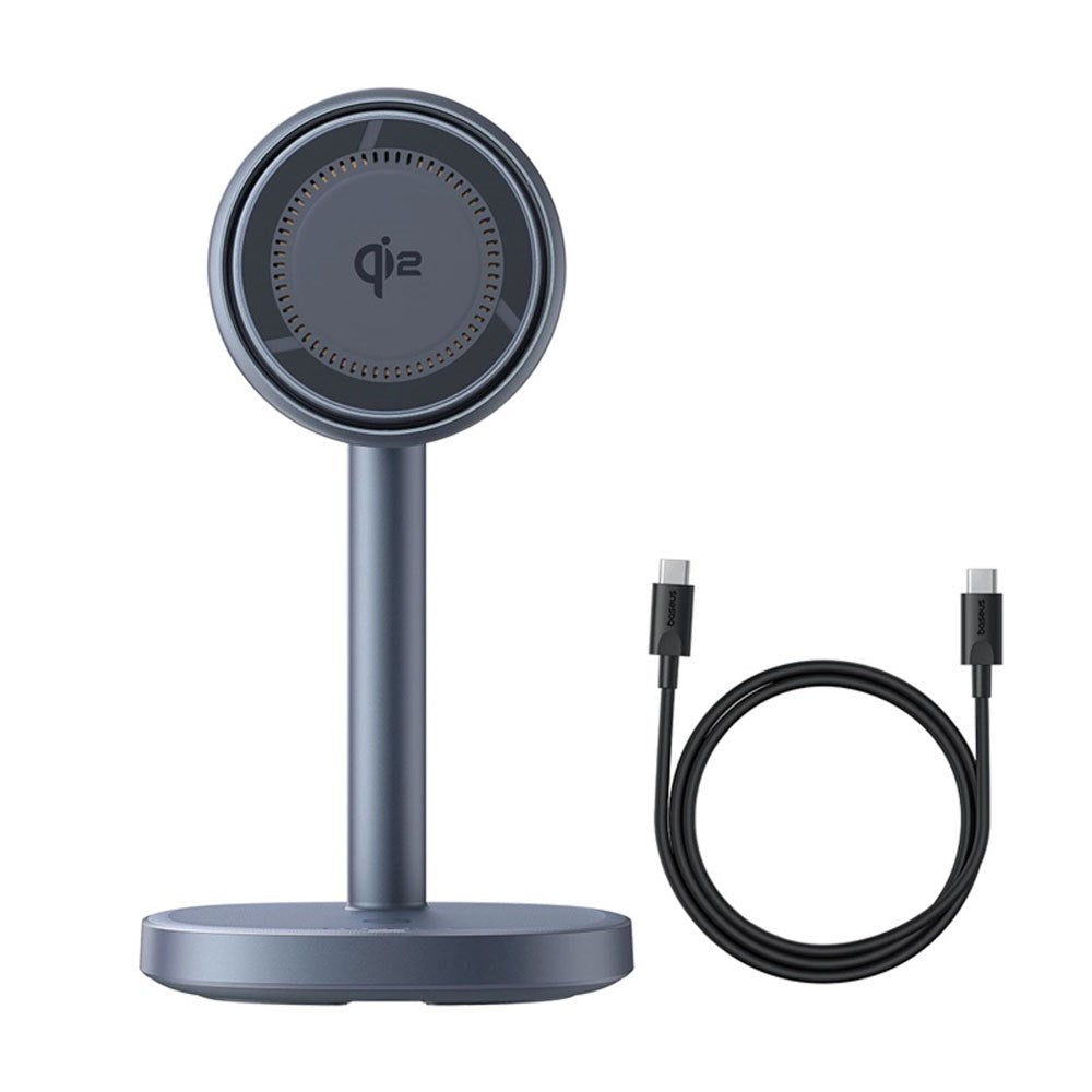 Baseus Orbit 2 Pro 2-i-1 Mobilstativ med 20W Trådløs Lading - MagSafe / Qi2 Kompatibel - Grå