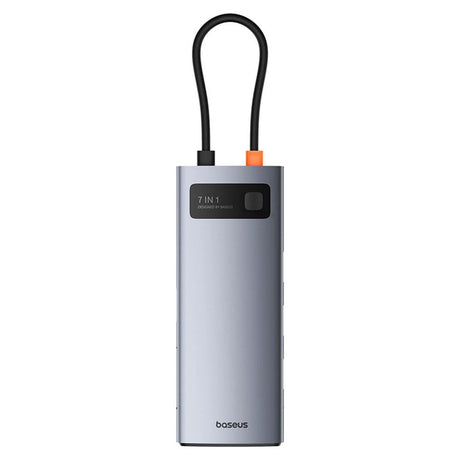 Baseus 7-i-1 USB-C Multiportadapter med 3 x USB-A 1 x USB-C 1 x HDMI 1 x SD-Kortleser 1 x MicroSD-Kortleser - Grå