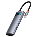 Baseus 7-i-1 USB-C Multiportadapter med 3 x USB-A 1 x USB-C 1 x HDMI 1 x SD-Kortleser 1 x MicroSD-Kortleser - Grå