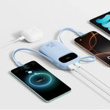 Baseus EnerFill 20 000 mAh Powerbank 22,5 W med Innebygd USB-C- & Lightning-Kabel - Blå