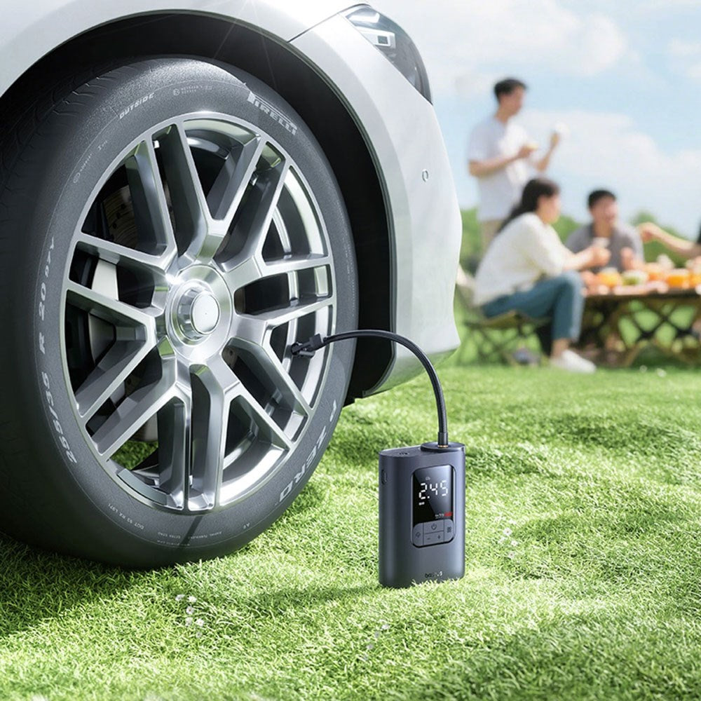 Baseus GoTrip Trådløs Pumpe Minikompressor - 7500 mAh - Mørkegrå