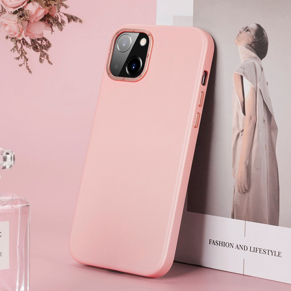 iPhone 14 Plus DUX DUCIS Grit Elegant Kunstskinn Bakdeksel - MagSafe-kompatibel - Rosa