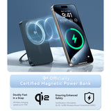 TORRAS Magnetisk 15W Powerbank 10 000 mAh med Kickstand - Svart