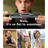 TORRAS iPhone 16e Ostand Spin Hybrid Deksel med Kickstand - Gjennomsiktig / Sølv