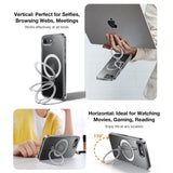 TORRAS iPhone 16e Ostand Spin Hybrid Deksel med Kickstand - Gjennomsiktig / Sølv