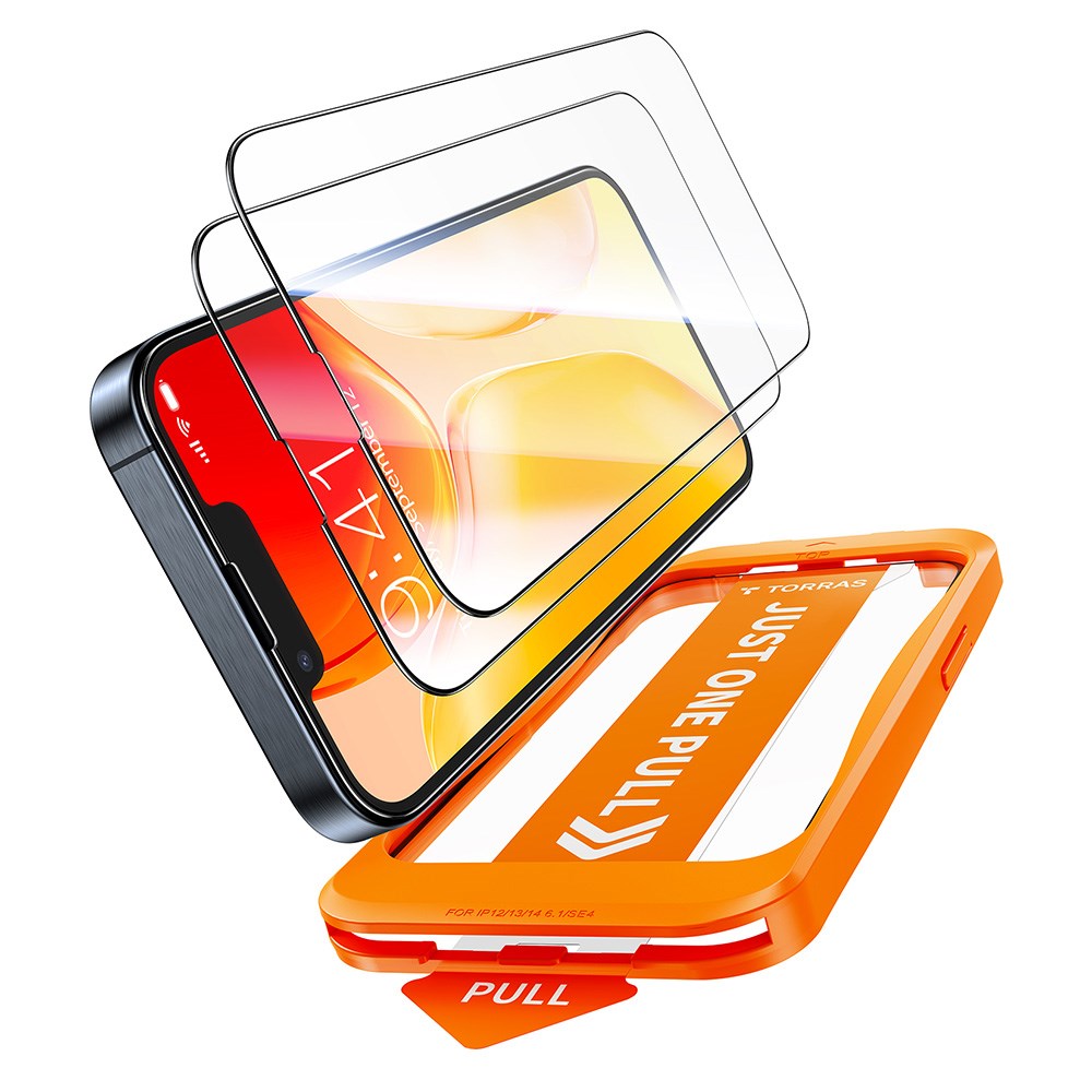 TORRAS iPhone 16e Full Fit Herdet Skjermbeskyttelsesglass - 2 Stk. - Gjennomsiktig