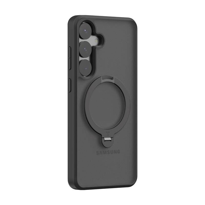 TORRAS Samsung Galaxy S25 Ostand Spin Series Deksel m. Stativ - MagSafe Kompatibel - Svart