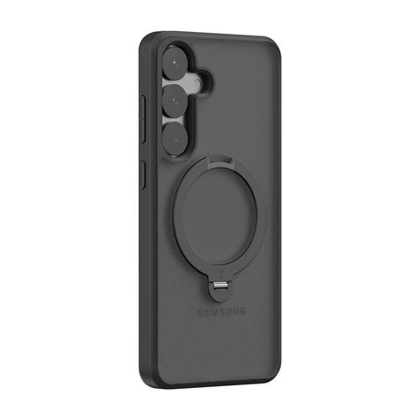 TORRAS Samsung Galaxy S25 Ostand Spin Series Deksel m. Stativ - MagSafe Kompatibel - Svart