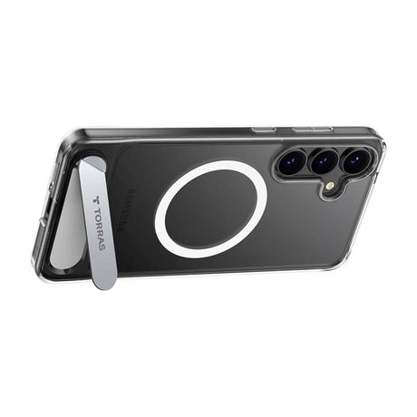 TORRAS Samsung Galaxy S25 Pstand Hybrid Deksel m. Ståfunksjon - MagSafe Kompatibel - Gjennomsiktig