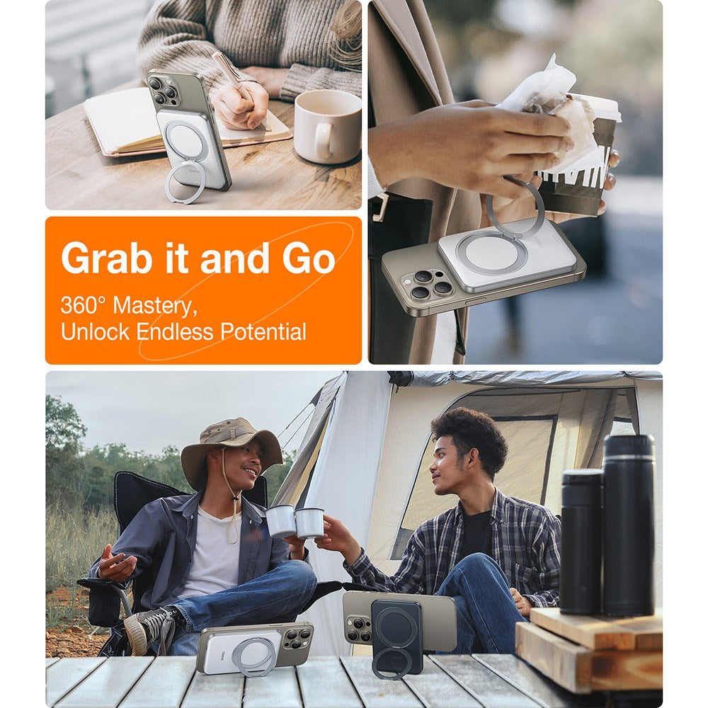 TORRAS Magnetisk 15W Powerbank 5 000 mAh med Kickstand - Hvit