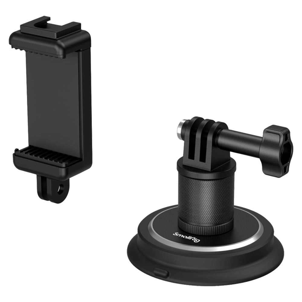 SmallRig 4347 Universal Mobile (56-86 mm) og Actionkameraholder med Magnetisk Sugekopp - Svart