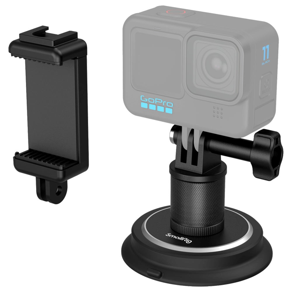 SmallRig 4347 Universal Mobile (56-86 mm) og Actionkameraholder med Magnetisk Sugekopp - Svart