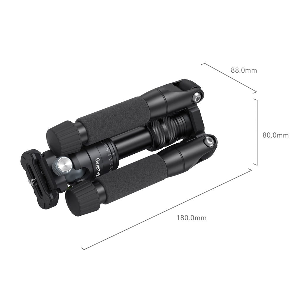 SmallRig 4289 Aluminium Ministativ VT-20 m. Mobilholder og Justerbare Ben - Svart