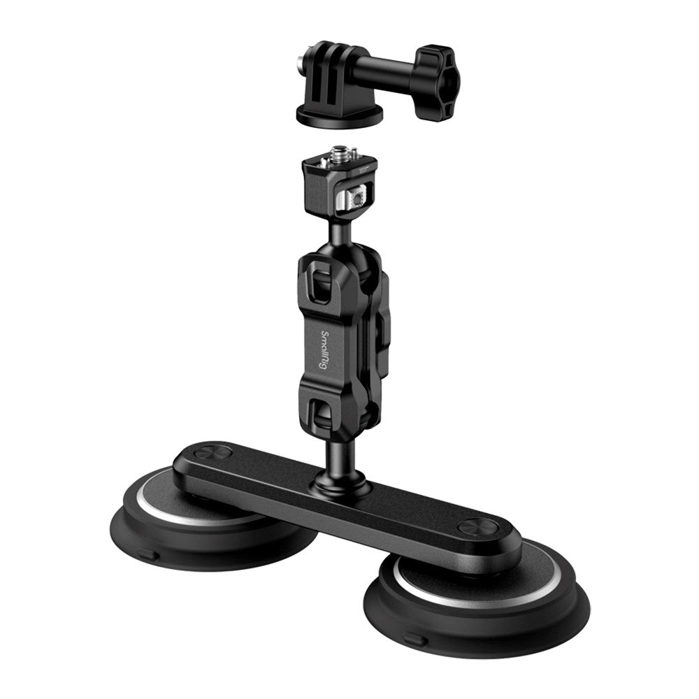 SmallRig 4467 Universal Action kamerafeste med dobbel magnetisk sugekopp - svart