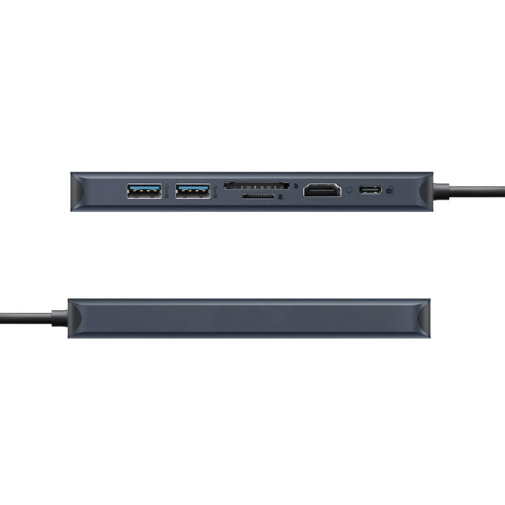 Hyper HyperDrive Ecosmart 7-i-1 USB-C-Hub med USB-A / USB-C / HDMI / Ethernet / SD- & MicroSD-Kort – Grå