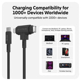 Hyper HyperJuice 60W 2-i-1 Hybrid Silikon USB-C til USB-C & Lightning Kabel - 1.5m - Svart