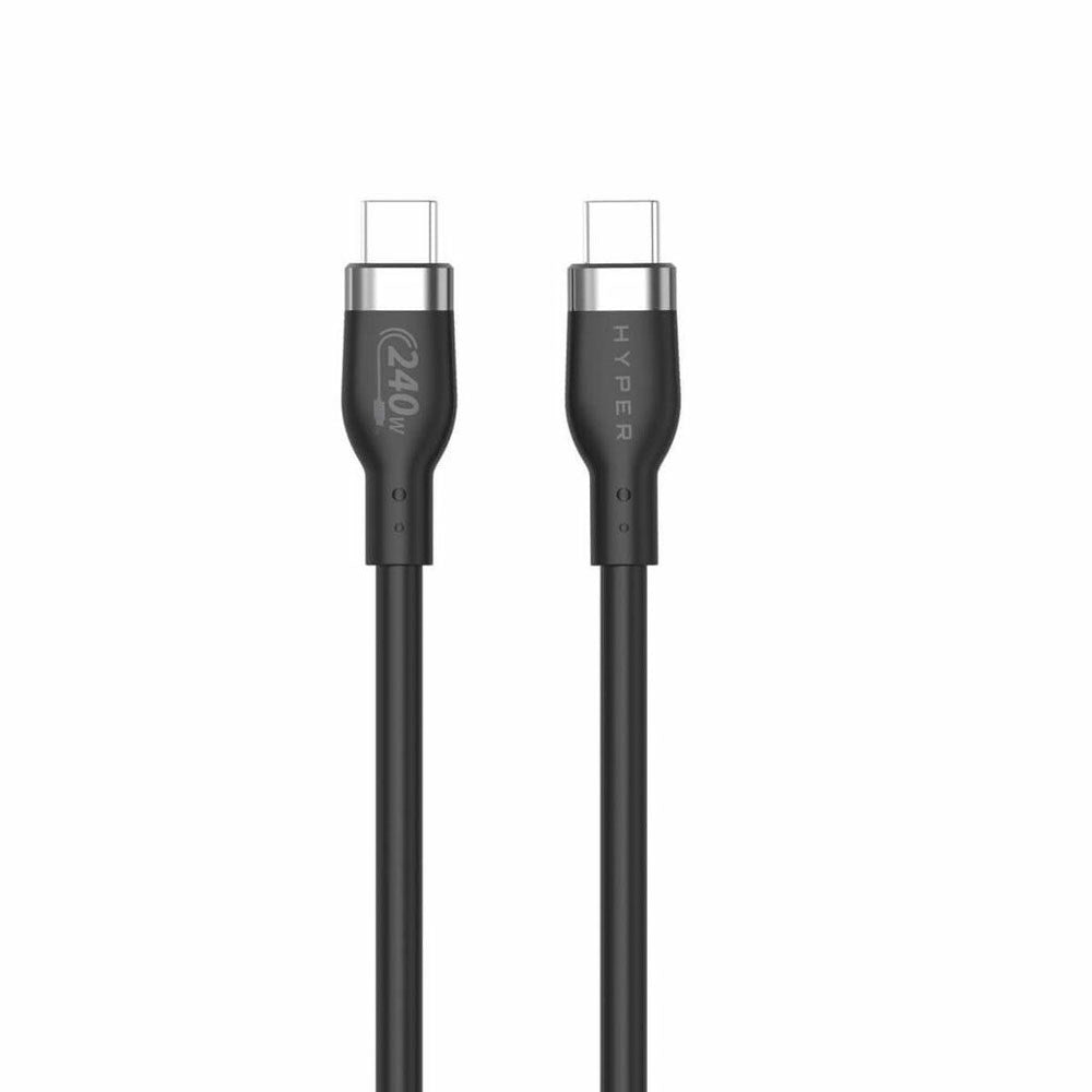 Hyper HyperJuice 240W Silikon USB-C til USB-C Kabel - 2m - Svart