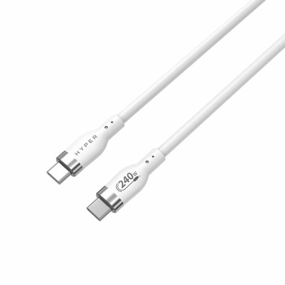 Hyper HyperJuice 240W Silikon USB-C til USB-C Kabel - 2m - Hvit