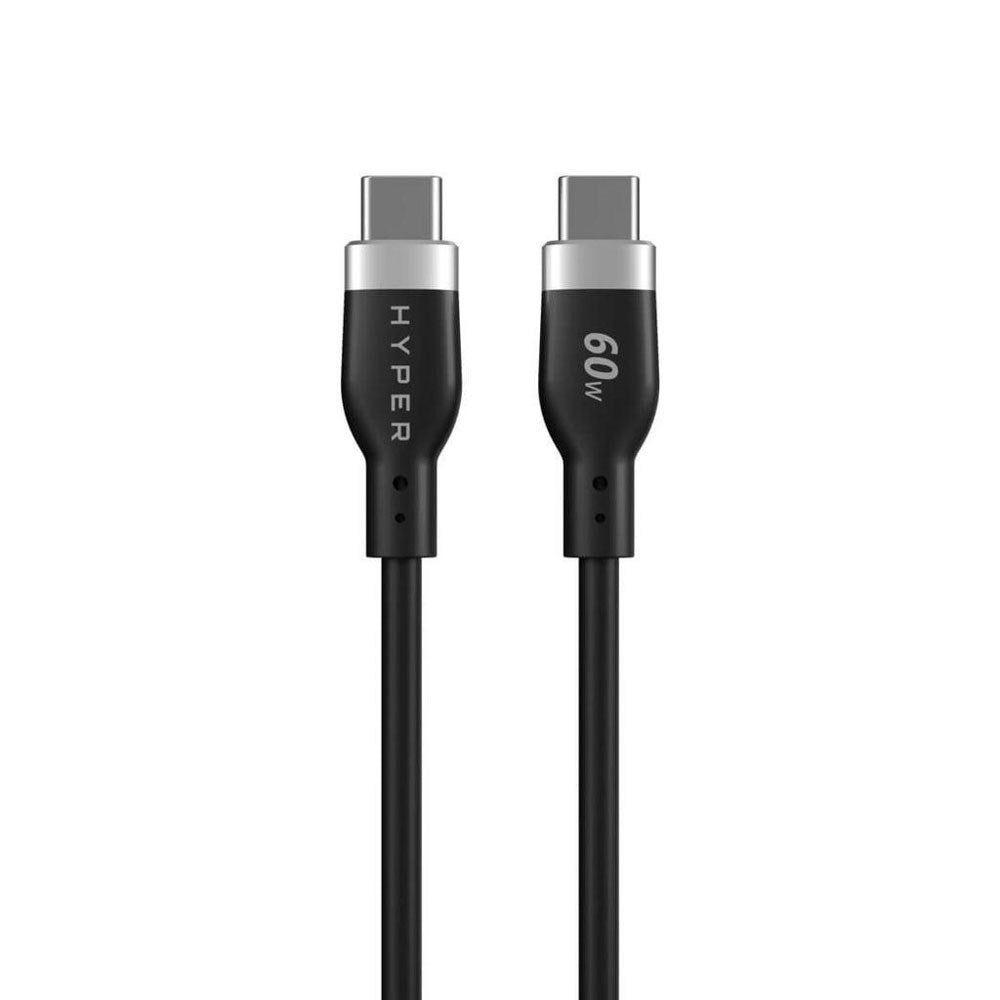 Hyper HyperJuice 60W Silikon USB-C til USB-C Kabel – 1.5m – Svart