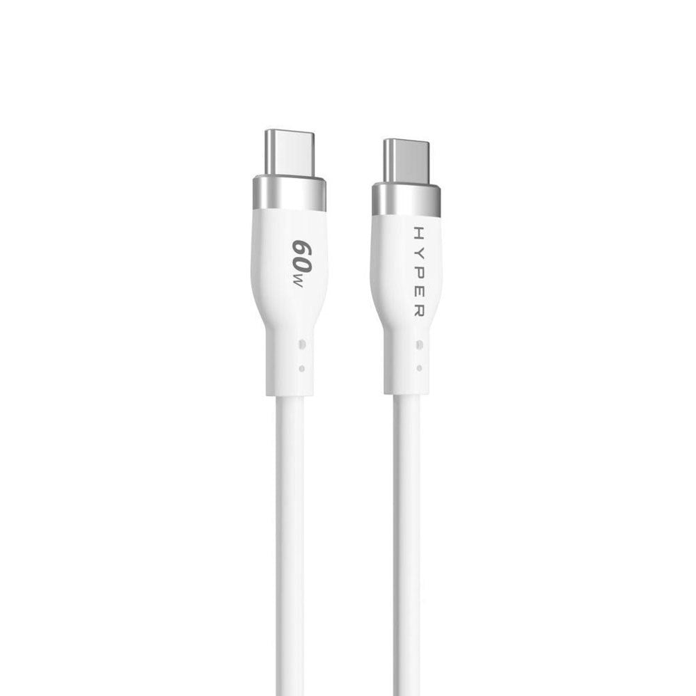 Hyper HyperJuice 60W Silikon USB-C til USB-C Kabel – 1.5m – Hvit