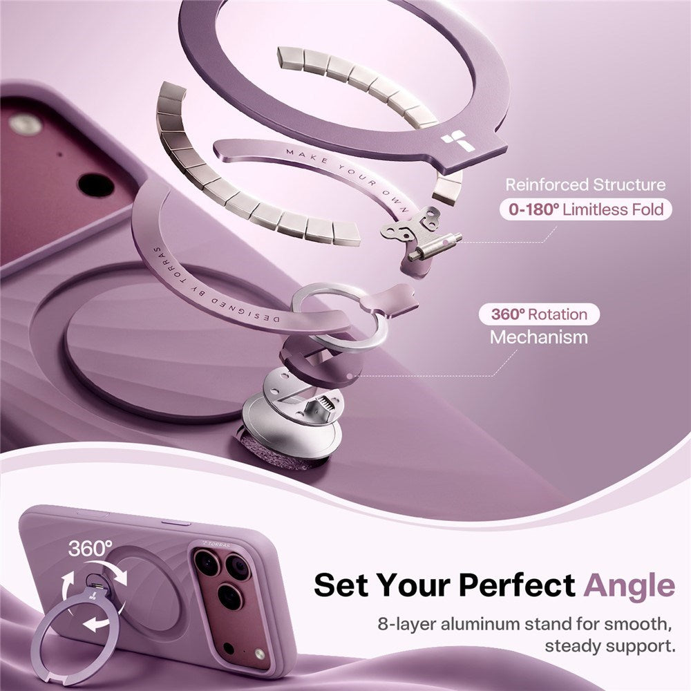 iPhone 18 Pro / 17 Pro TORRAS Ostand Q3 Wind Deksel - MagSafe Kompatibel - Lilla