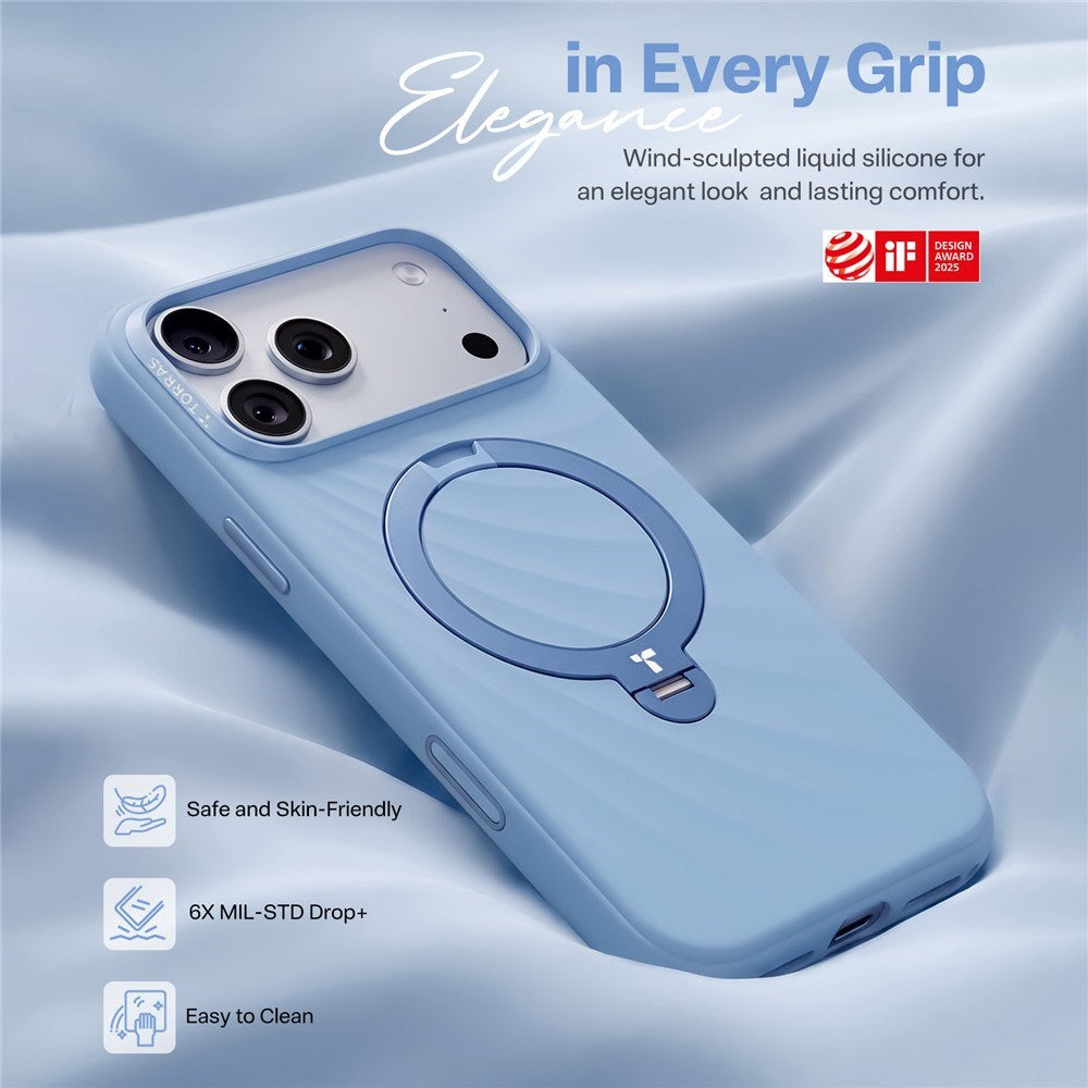 iPhone 18 Pro / 17 Pro TORRAS Ostand Q3 Wind Deksel - MagSafe Kompatibel - Blå