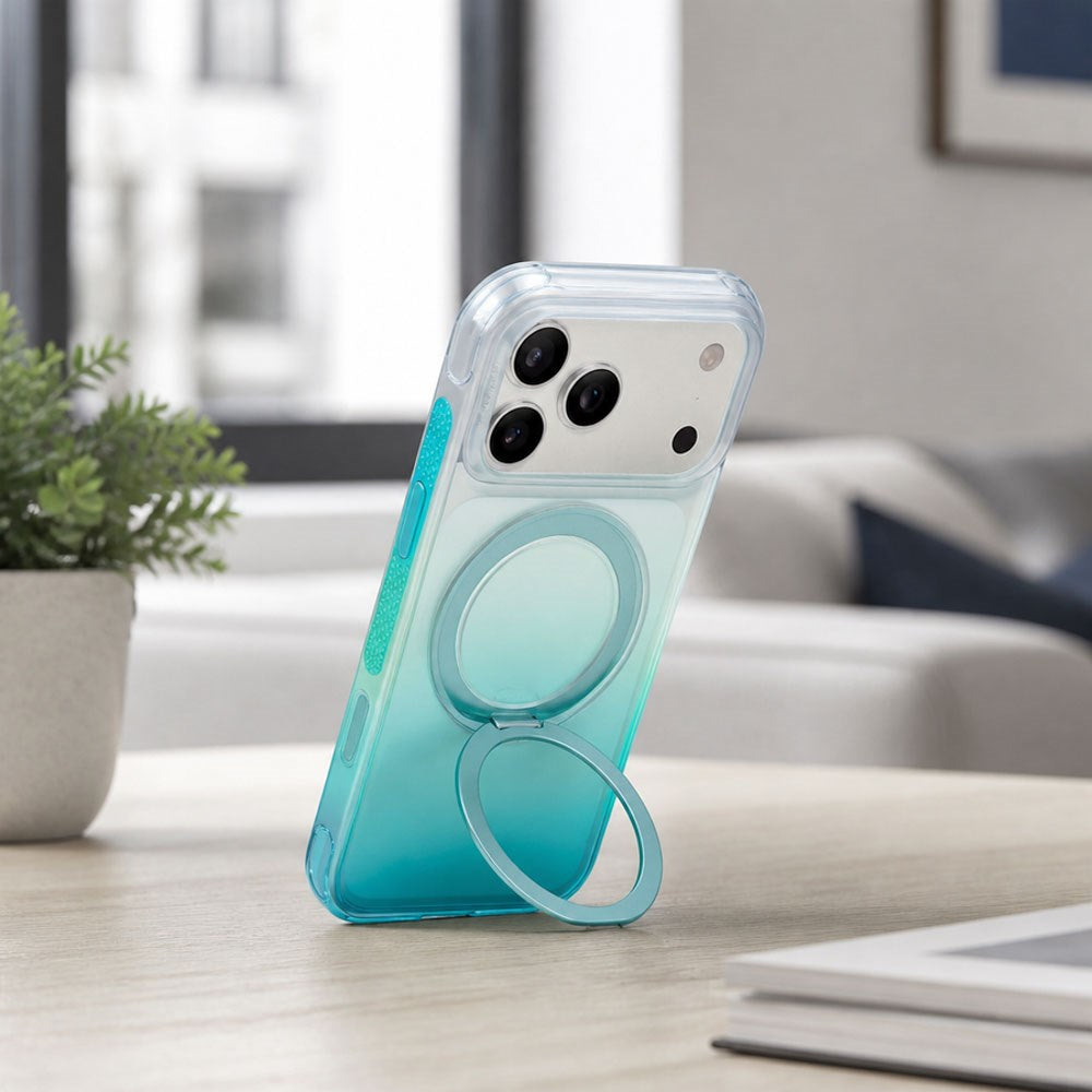 iPhone 18 Pro / 17 Pro TORRAS O3 Air Gradient Case - MagSafe Compatible - Grønn / Blue