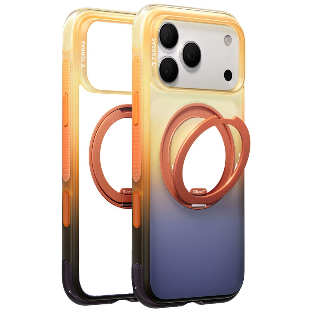 iPhone 18 Pro / 17 Pro TORRAS O3 Air Gradient Deksel - MagSafe Kompatibel - Oransje / Blå