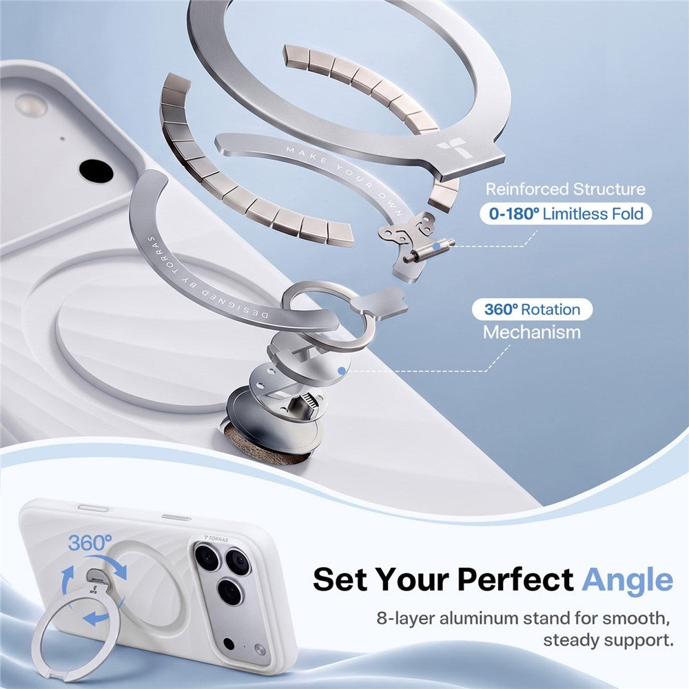 iPhone 18 Pro Max / 17 Pro Max TORRAS Ostand Q3 Wind Deksel - MagSafe Kompatibel - Hvit
