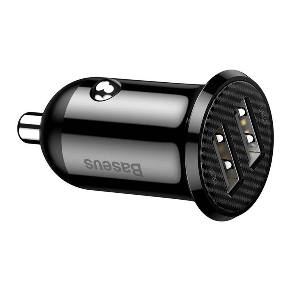 Baseus Grain Pro 12W Billader med 2 x USB-A - Svart