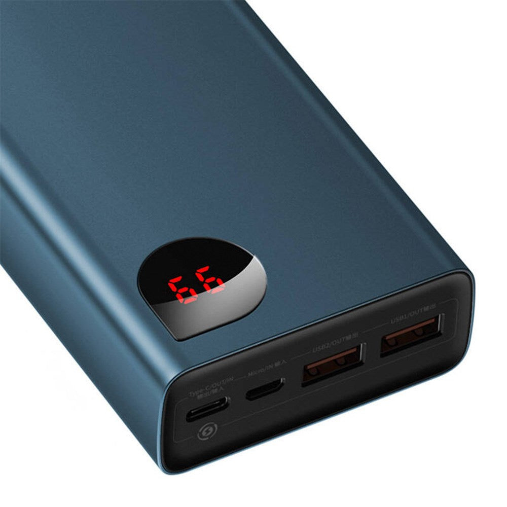 Baseus Adaman 65W Powerbank 20.000mAh med 2 x USB-A & USB-C - USB-C Kabel - Blå