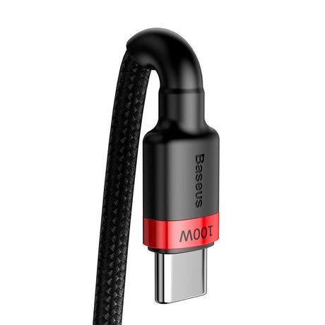 Baseus Cafule Flash 100W USB-C til USB-C Kabel - 2 meter - Svart /Rød