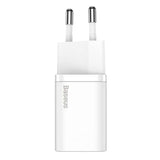 Baseus Super Si 20W Vegg Lader USB-C Quick Charge - Hvit