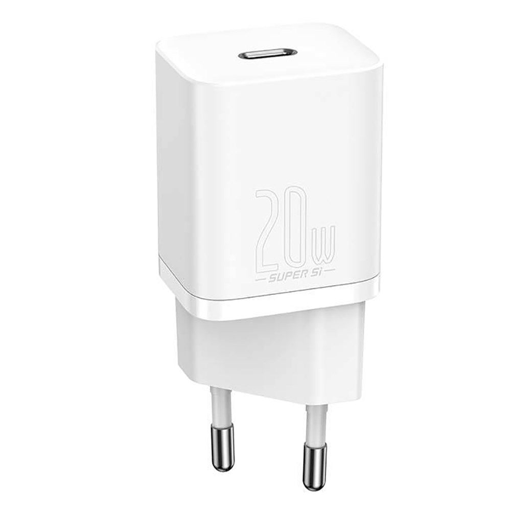 Baseus Super Si 20W Vegg Lader USB-C Quick Charge - Hvit