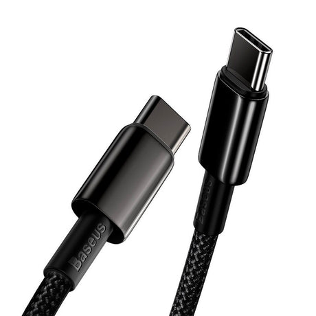 Baseus Tungsten Gold 100W USB-C til USB-C Kabel - 1 Meter - Svart