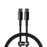 Baseus Tungsten Gold 100W USB-C til USB-C Kabel - 1 Meter - Svart