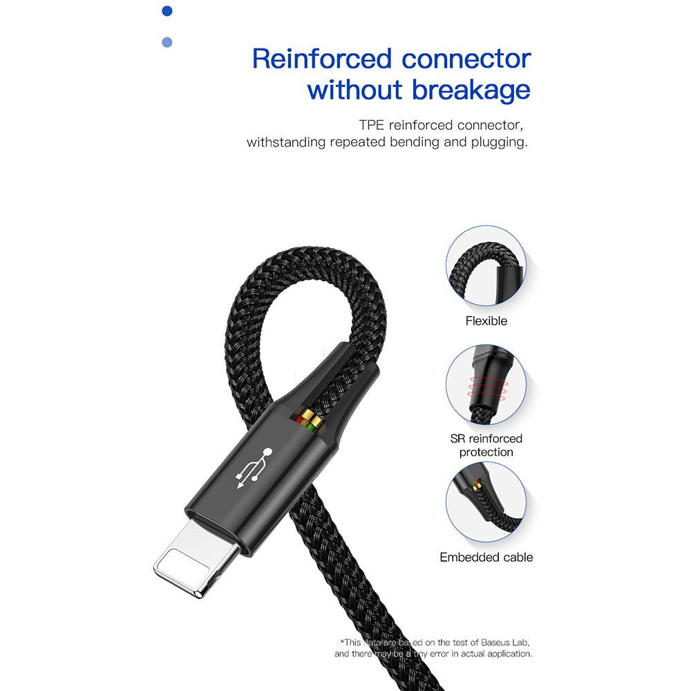 Baseus Rapid Series 4-i-1 USB-C (2 stk) / Lightning / Micro USB 3.5A Kabel 1.2med