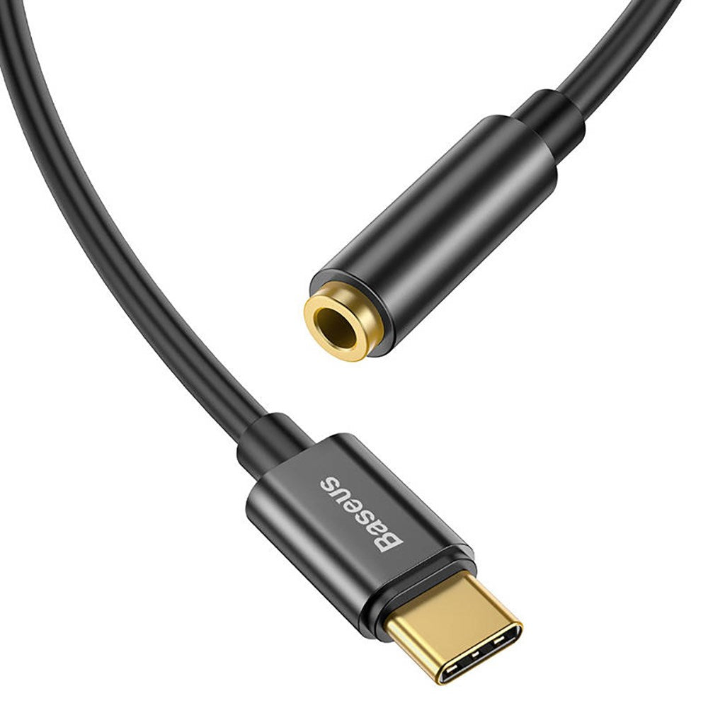 Baseus L54 USB-C til 3.5 mm Mini Jack Audio Adapter - 9 cm - Svart