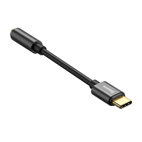 Baseus L54 USB-C til 3.5 mm Mini Jack Audio Adapter - 9 cm - Svart