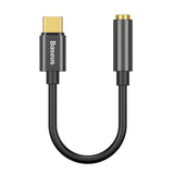 Baseus L54 USB-C til 3.5 mm Mini Jack Audio Adapter - 9 cm - Svart