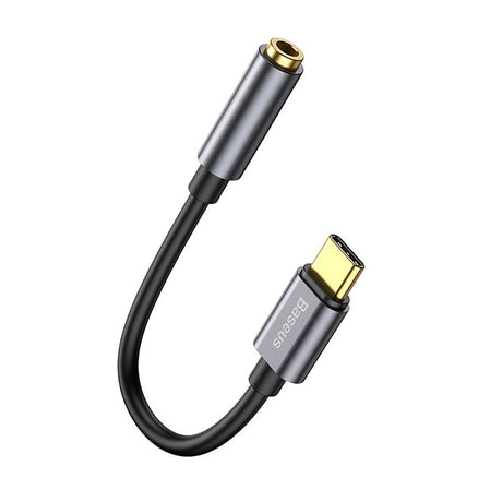 Baseus L54 USB-C til 3.5 mm Mini Jack Audio Adapter - 9 cm - Grå
