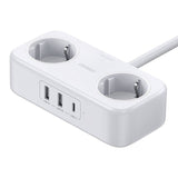 UGREEN DigiNest Life Socket med USB - 2 x USB-A og 1 x USB-C - Hvit