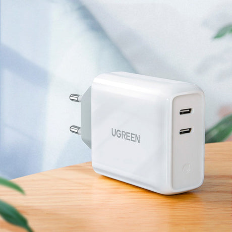 Ugreen 36W PD USB-C Fast Vegglader m. 2 x USB-C - Hvit