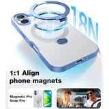 TORRAS iPhone 16 Hybrid Plast Deksel m. Ståfunksjon - MagSafe Kompatibel - Blå