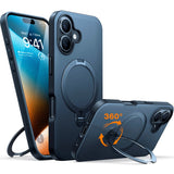 TORRAS iPhone 16 Plus Hybrid Plast Deksel m. Ståfunksjon - MagSafe Kompatibel - Svart