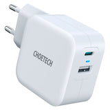 Choetech 38W Vegglader med USB-A & USB-C - Hvit