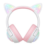 ONIKUMA GT838 Cat Ear Gaming Headset - Hvit / Rosa
