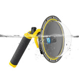 TELESIN Vanntett Dome Etui med Håndtak for GoPro Hero 9 / 10 / 11 / 12 / 13 - Gjennomsiktig / Svart