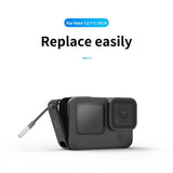TELESIN GoPro Hero 9 / 10 / 11 / 12 / 13 Batterideksel med Kabelutsparing - Svart