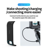 TELESIN GoPro Hero 9 / 10 / 11 / 12 / 13 Batterideksel med Kabelutsparing - Svart